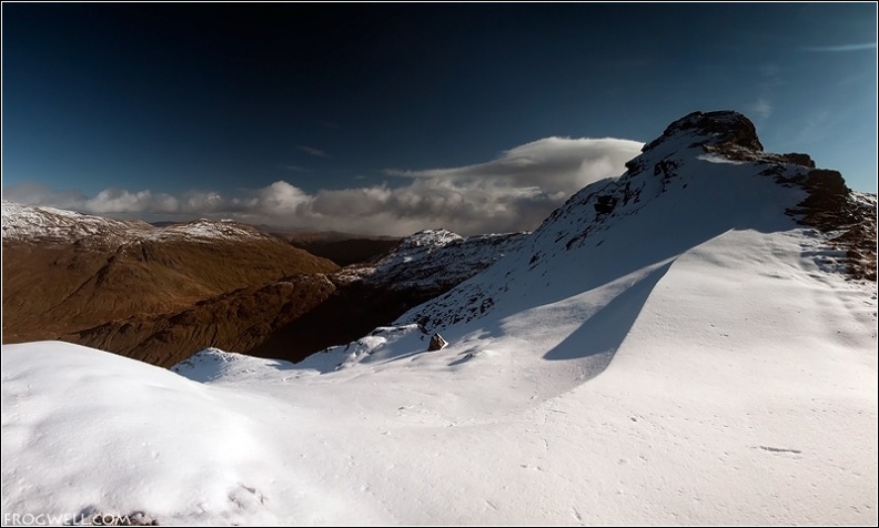 Snow drifts on An Caisteal ridge
